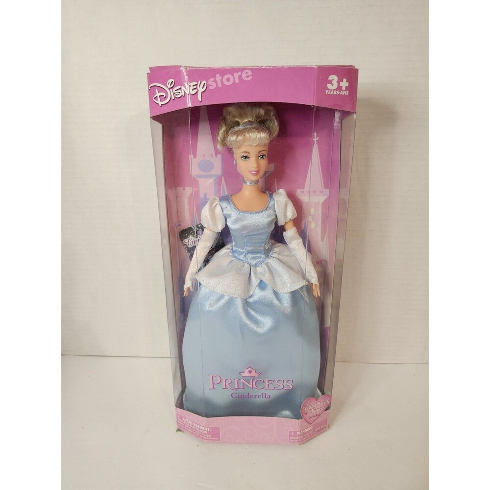 Disney Store Classic Princess Cinderella Doll Barbie 11.5" Brush & Slippers NIB